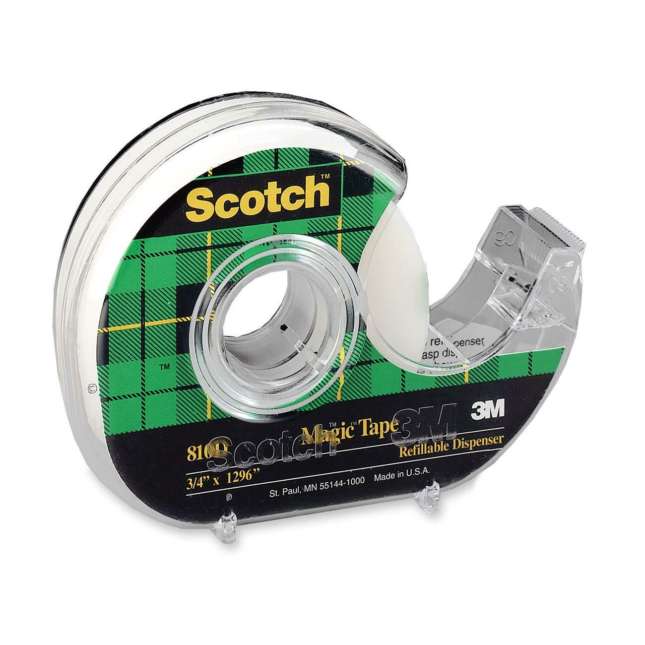 Scotch® Magic™ Greener Tape 123DM-2-EF, 0.75 in x 550 in (19 mm x 13.9 m),  with Dispenser, 2 Rolls/Pack