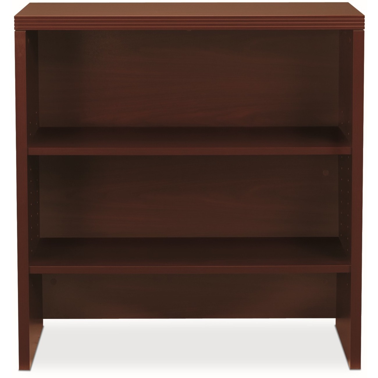HON Valido H115292 Bookcase Hutch - 37.5" Height x 36" Width x 14.1" Depth - 2 Shelve(s) - Ribbon Edge - Finish: Mahogany - Durable, Scratch Resistant, Spill Resistant, Stain Resistant, Liquid Resistant - For Office