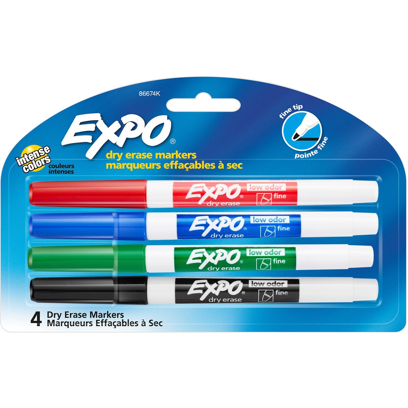 BIC Chisel Tip Dry Erase Magic Markers, Assorted - 4 Pack