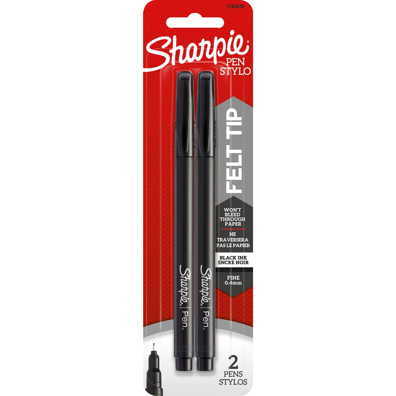 Pens Sharpie Bk/F/2Pk (NEW 1742659)