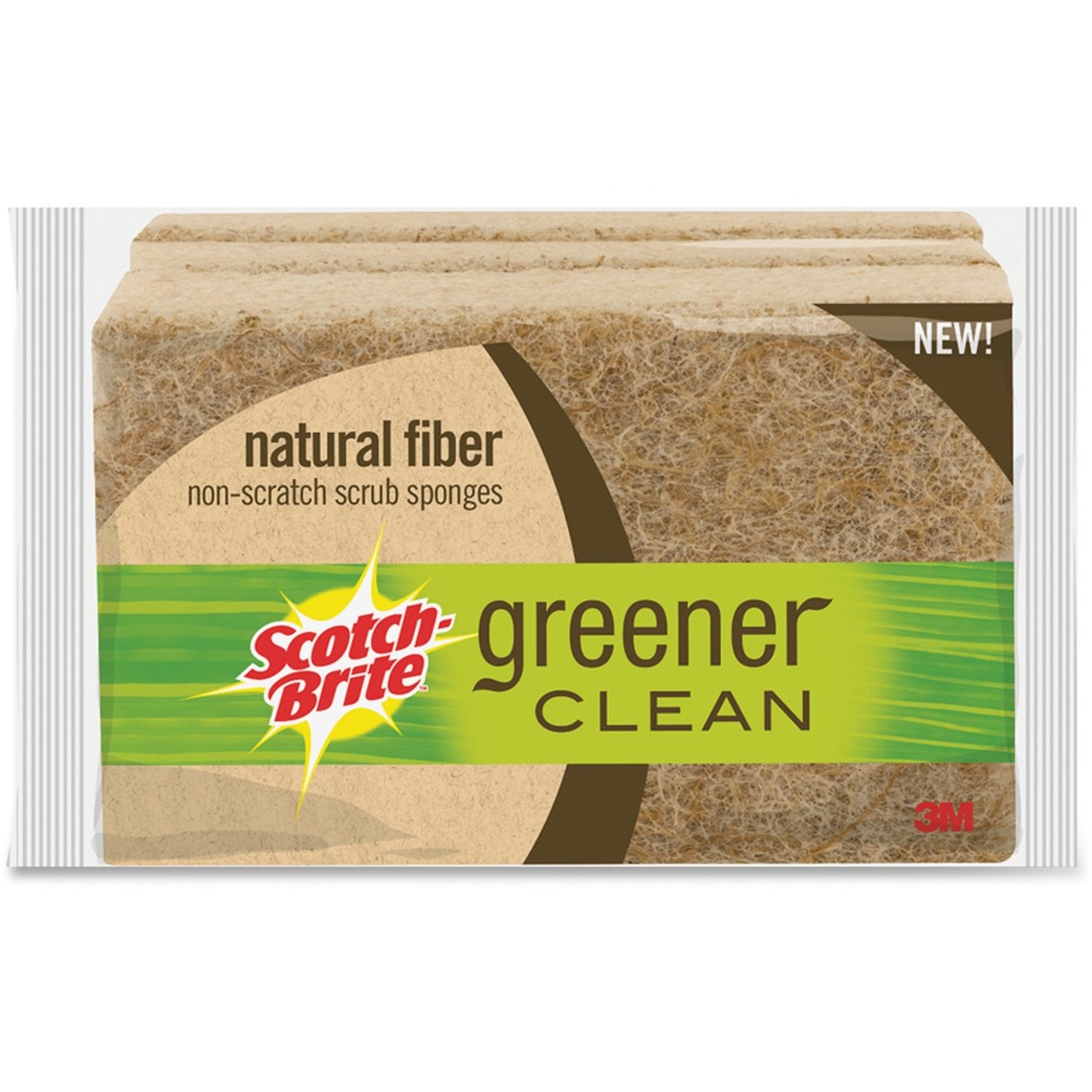 Scotch Brite Greener Clean Natural Fiber Non Scratch Scrub Sponge