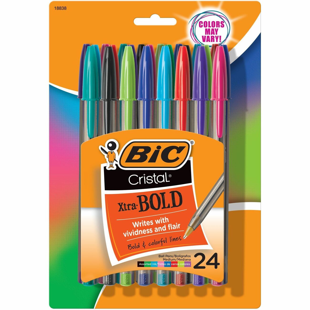 Bic Cristal Soft Ball Pens - Pack of 10 - Assorted Colours - Medium Point  (1.2 mm) - Smooth Writing and Long-Lasting Ink