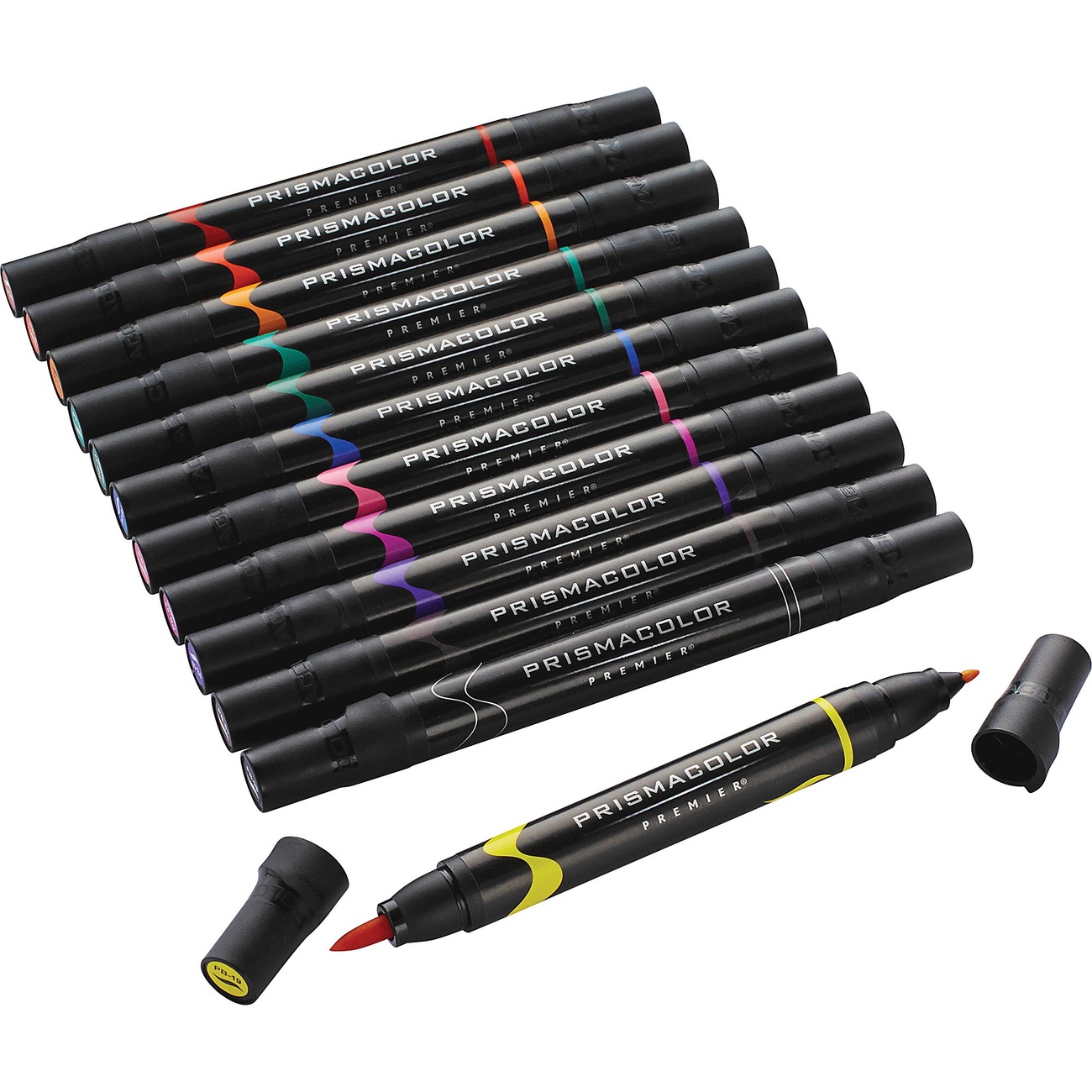Prismacolor Premier Brush Tip Marker, Black, 4 PACK