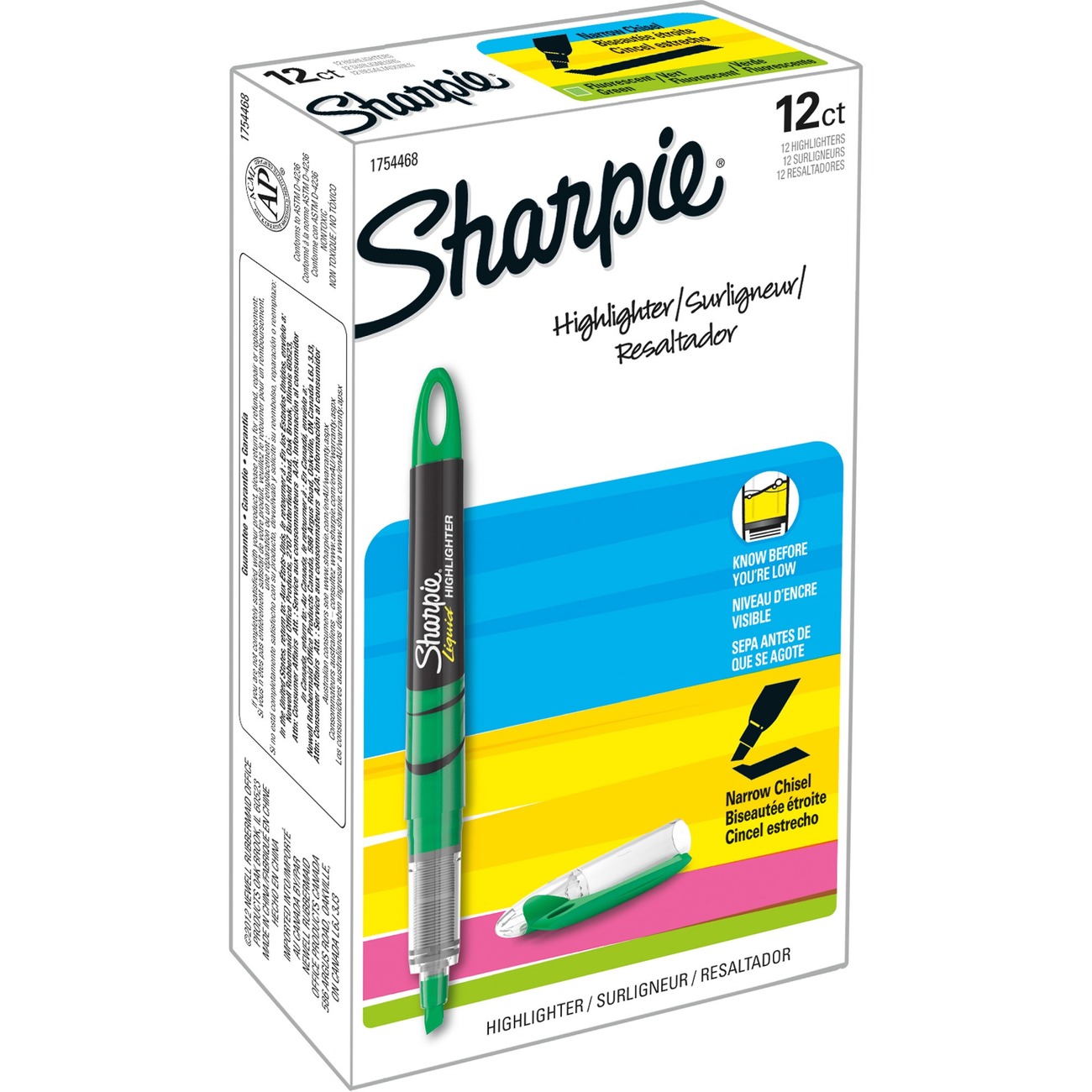 Sharpie - Permanent Marker: Green, AP Non-Toxic, Chisel Point