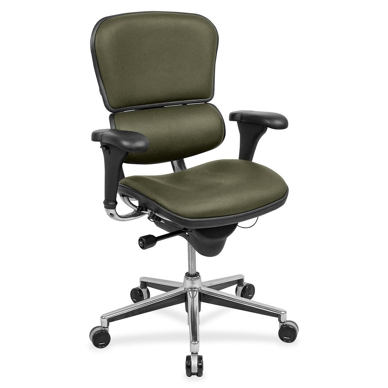 Eurotech ergohuman LE10ERGLO Mid Back Management Chair - Fern Seat Color - Canyon Vinyl Seat Material - Fern Back Color - Canyon Vinyl Back Material - 5-star Base - 1 Each