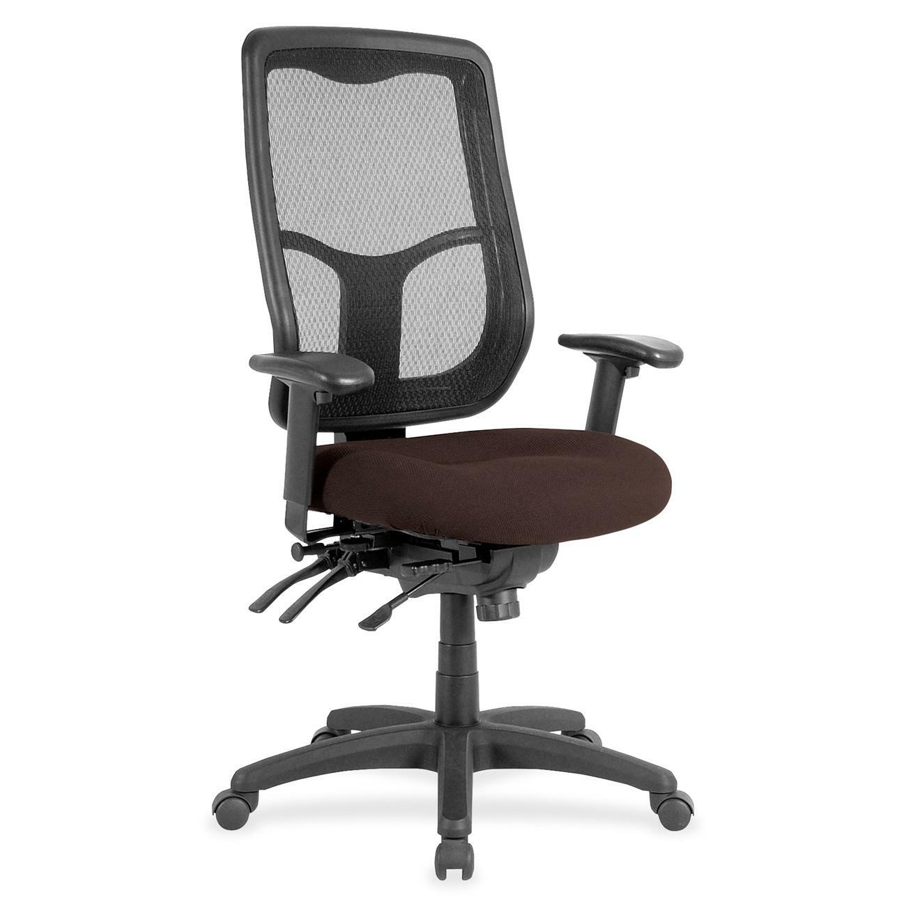 Eurotech Apollo High Back Multi-funtion Task Chair - Chocolate Seat Color - Fabric Seat Material - 5-star Base - 1 Each
