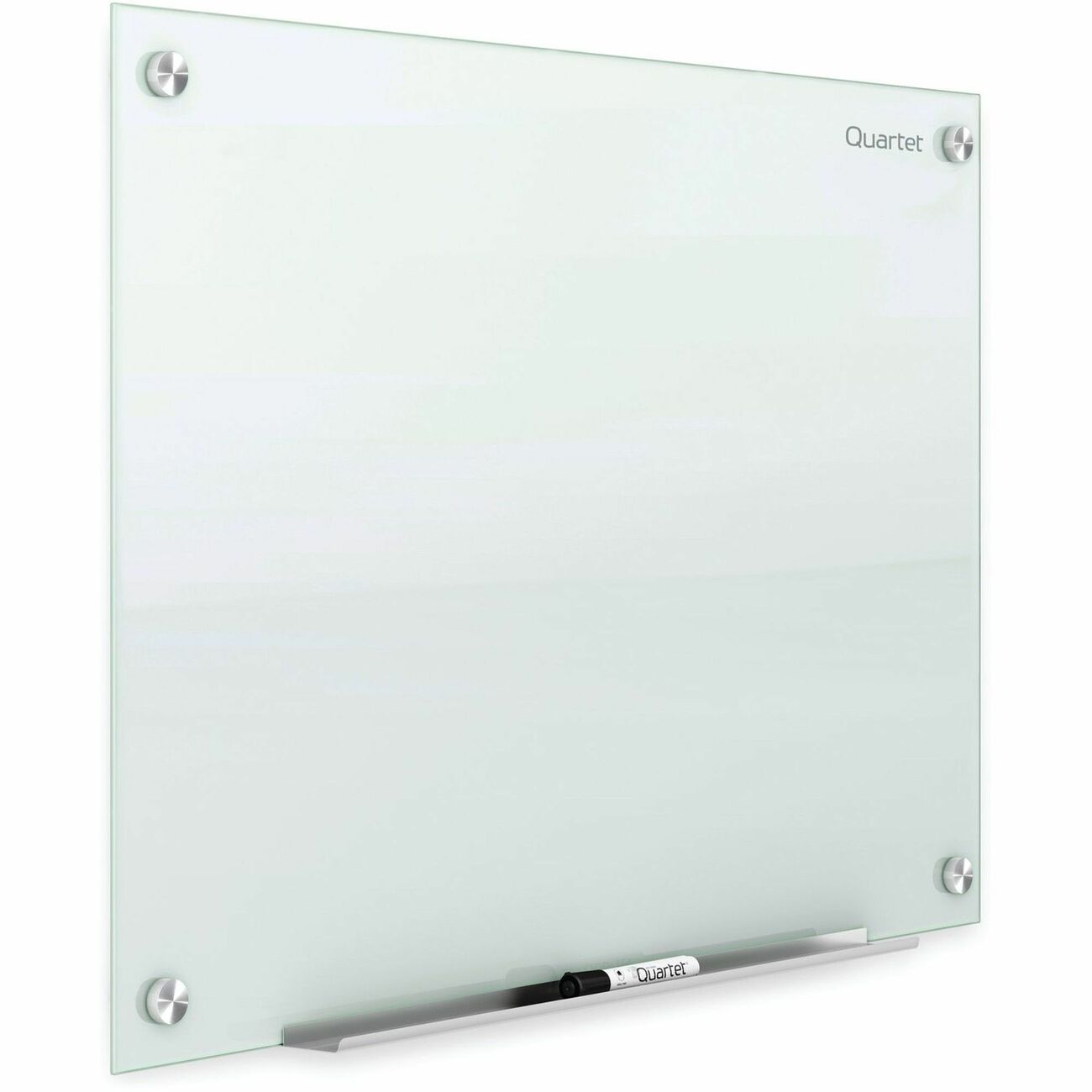 Quartet Evoque Magnetic Glass Marker Board with Black Aluminum Frame