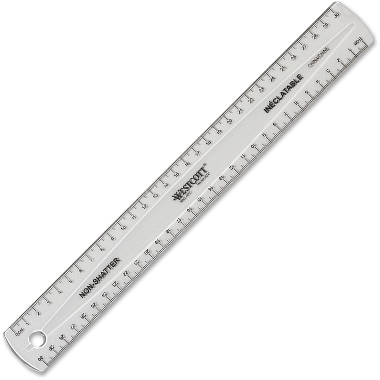 Westcott Transparent Nonshatter 30cm Ruler 11 8 Length Metric