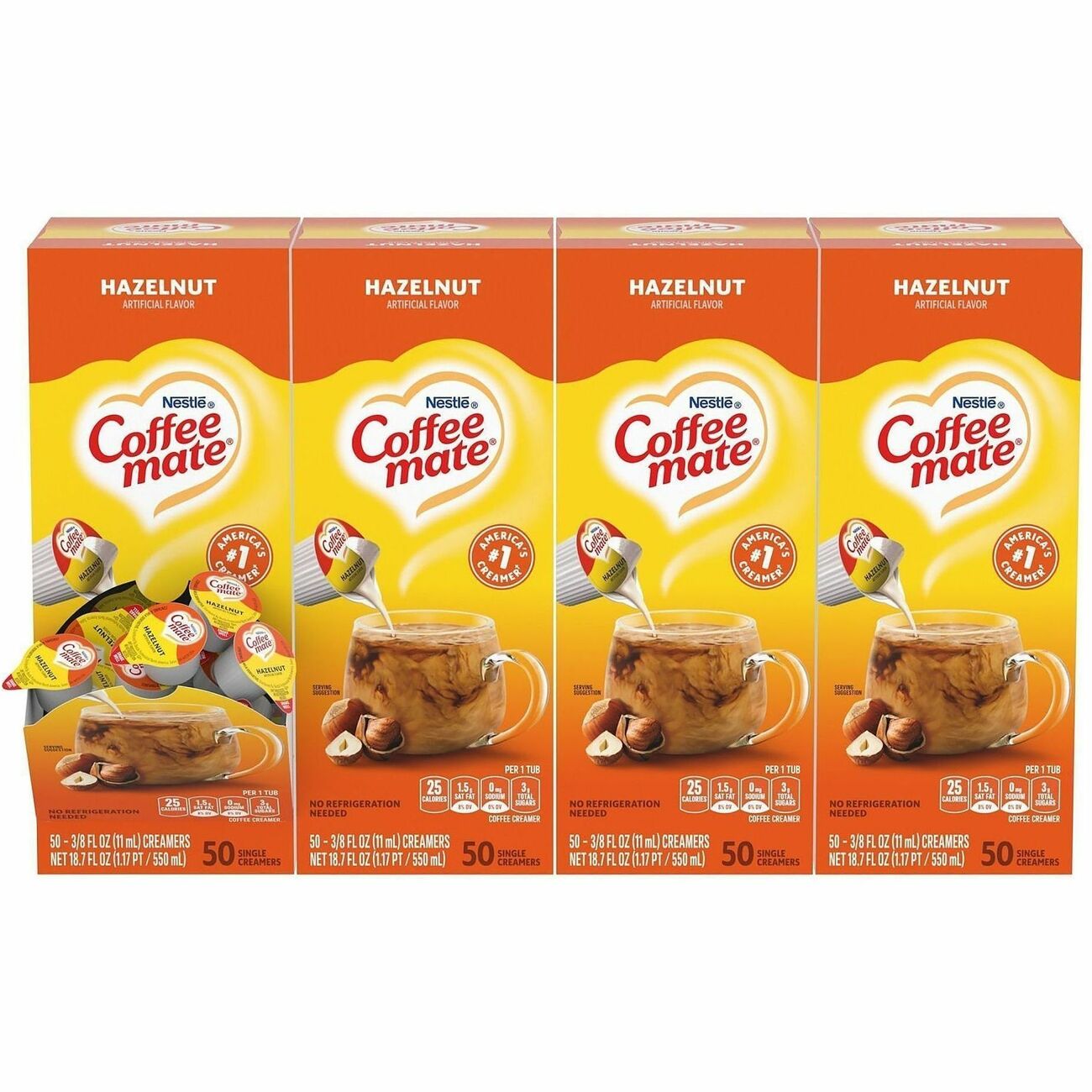 Coffee mate Hazelnut Liquid Coffee Creamer Singles GlutenFree GOS