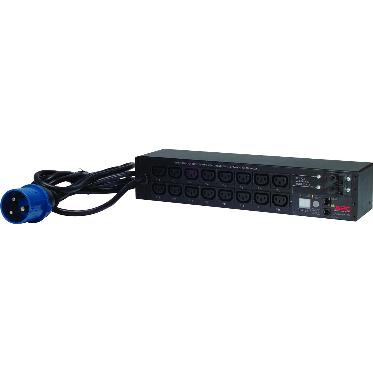 APC by Schneider Electric Switched Rack 7.36kVA PDU - Switched - 16 x IEC 60320 C13 - 230 V AC - 7.36 kW - 2U - Rack-mountable