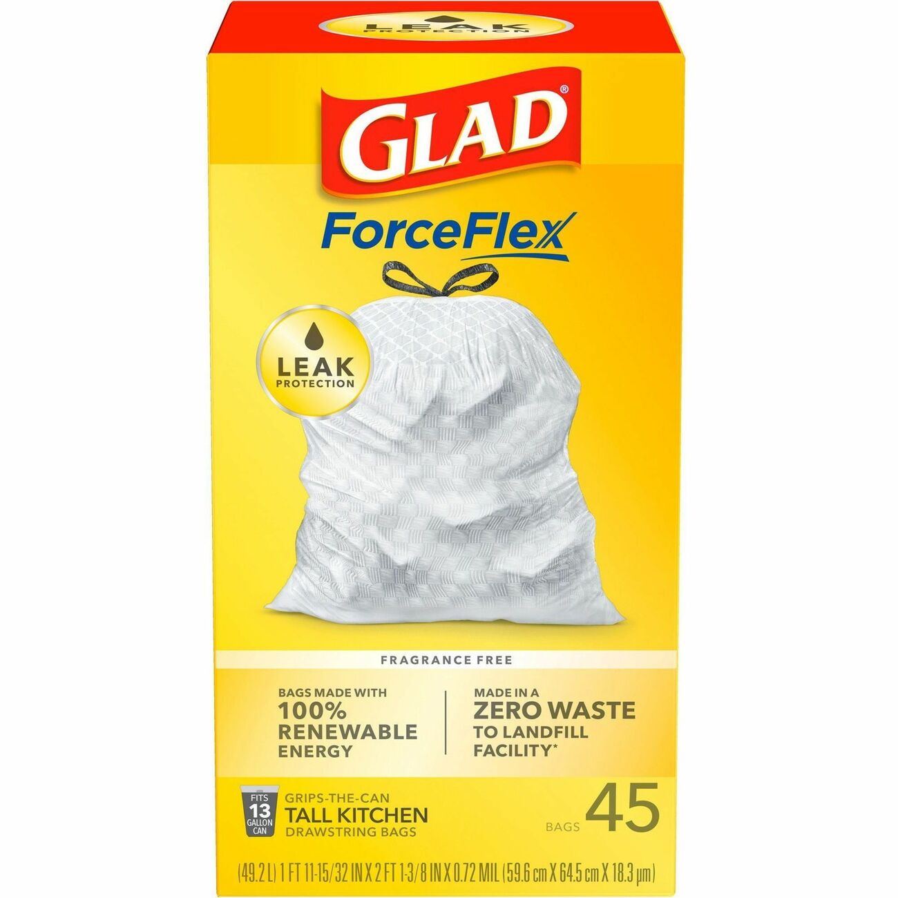 Glad 30 gal. ForceFlexPlus Black Drawstring Large Outdoor Trash Bags (50-Count, 2-Pack)
