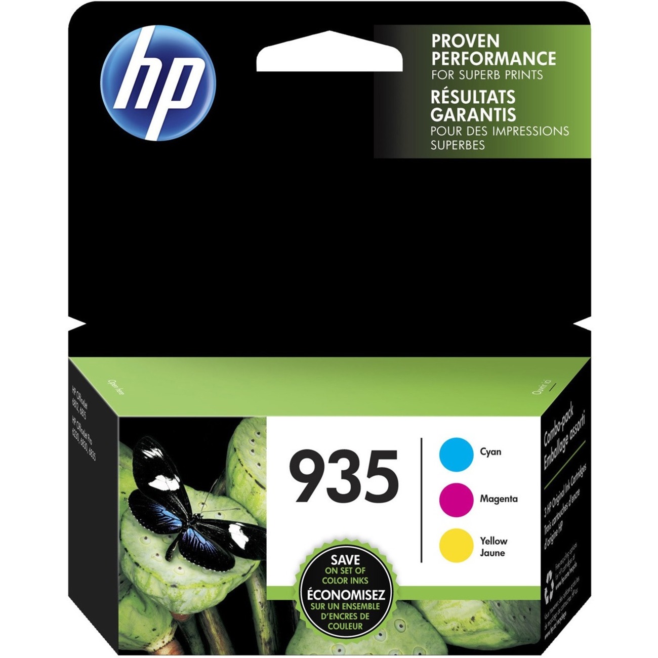HP 935 Original High Yield Inkjet Ink Cartridge - Cyan, Magenta, Yellow - 3 / Pack - 400 Pages Yellow (Per Cartridge), 400 Pages Cyan (Per Cartridge), 400 Pages Magenta (Per Cartridge)