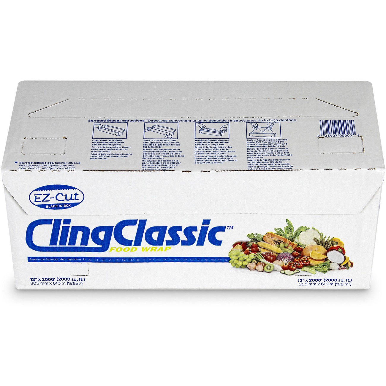 Glad 12 in. x 200 ft. Clear Plastic Cling Wrap (12-Case)