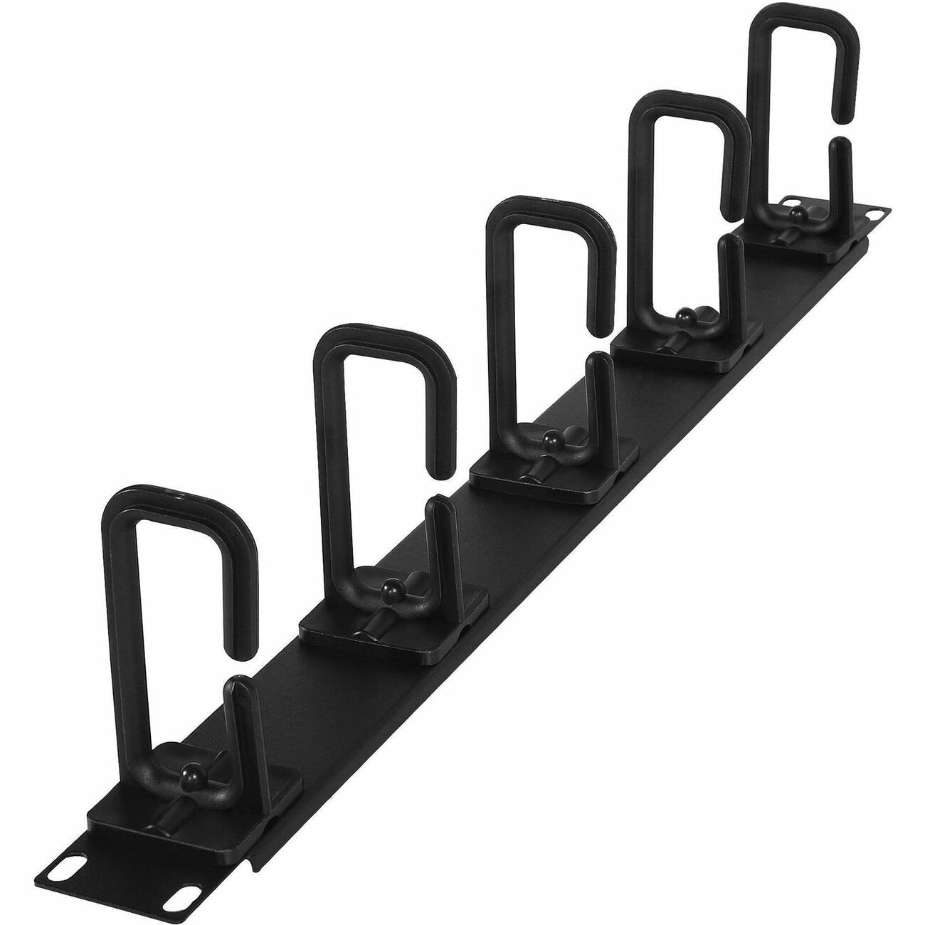 CyberPower 1U 2" Deep Flexible Ring Cable Manager - Rack Cable Management Panel - 1U Rack Height - Cold Rolled Steel, Plastic
