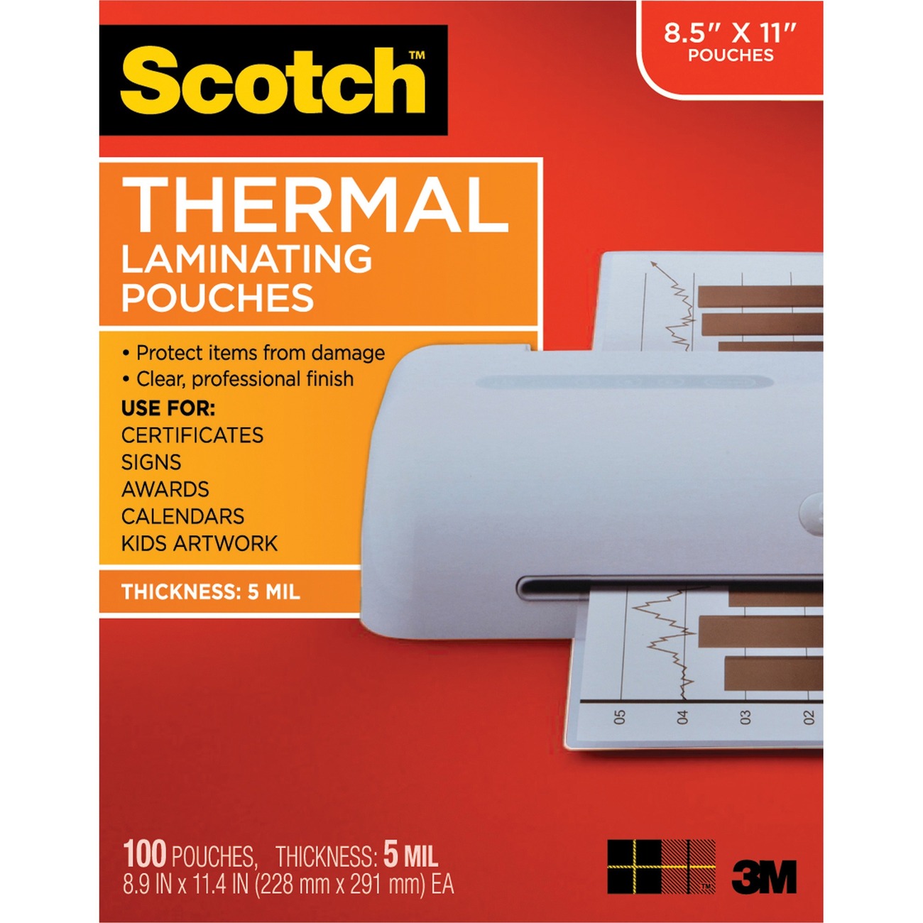 Qty 500 Letter Laminating Pouches 3 Mil 9 x 11-1/2 Hot