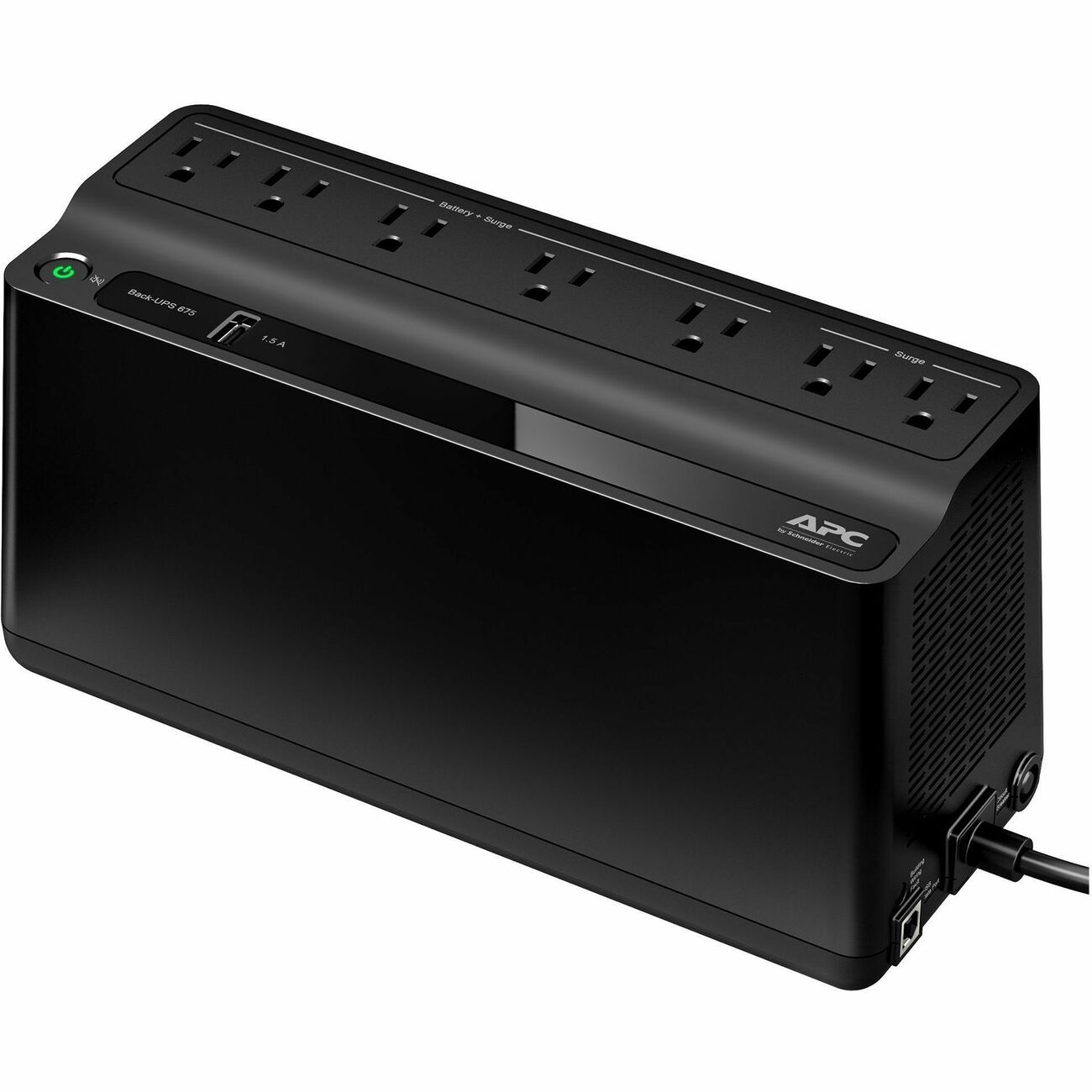 APC Be670m1 675 VA 360 Watts 7 Outlets Uninterruptible Power Supply (UPS) with USB Charging Port