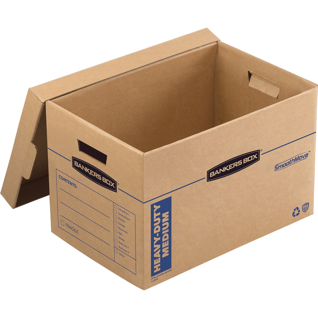 Bankers Box SmoothMove Prime Lift Off Lid Moving Boxes Small 24 x 12 x 10  KraftBlue Pack Of 8 - Office Depot