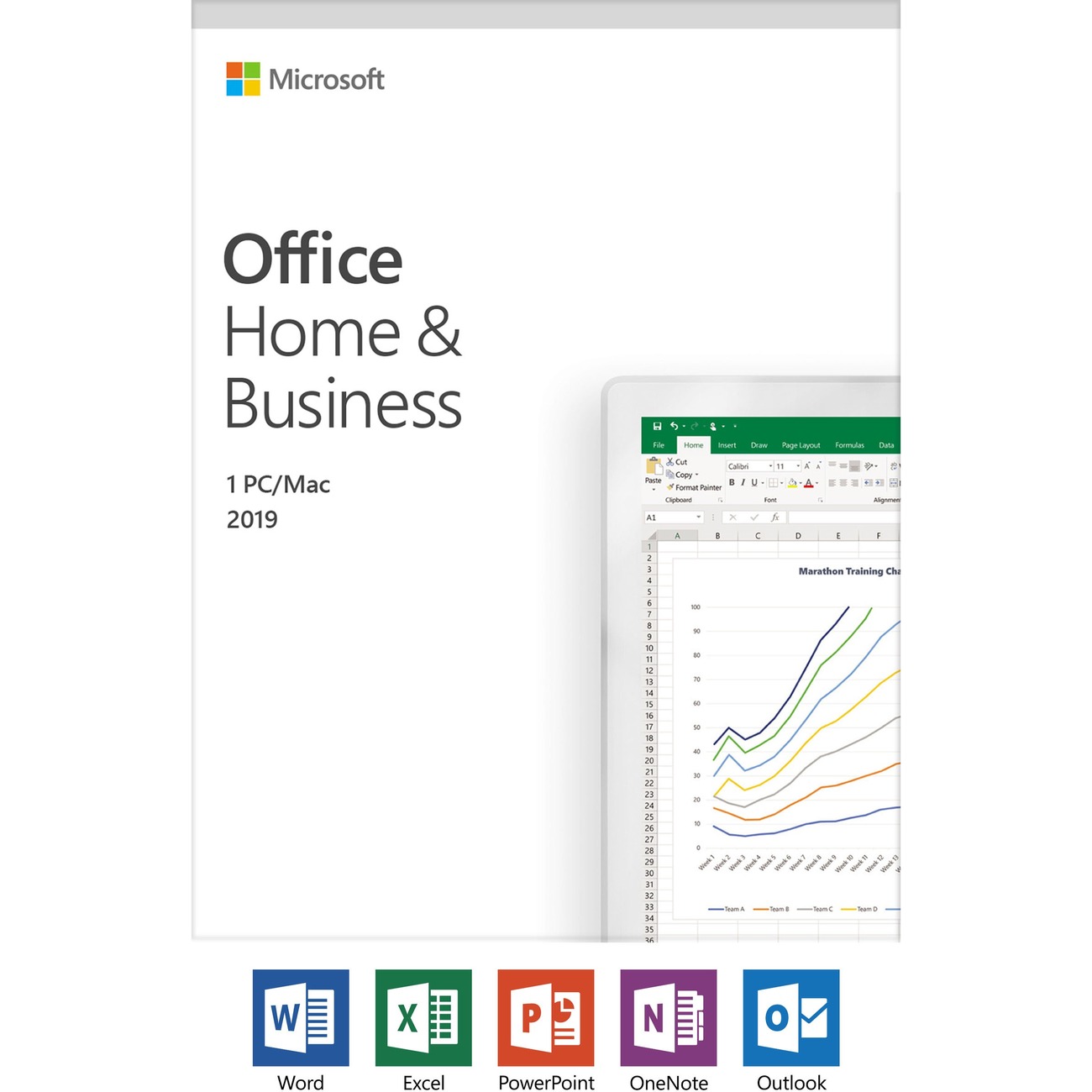 Microsoft Office 2019 Home Business Box Pack Medialess