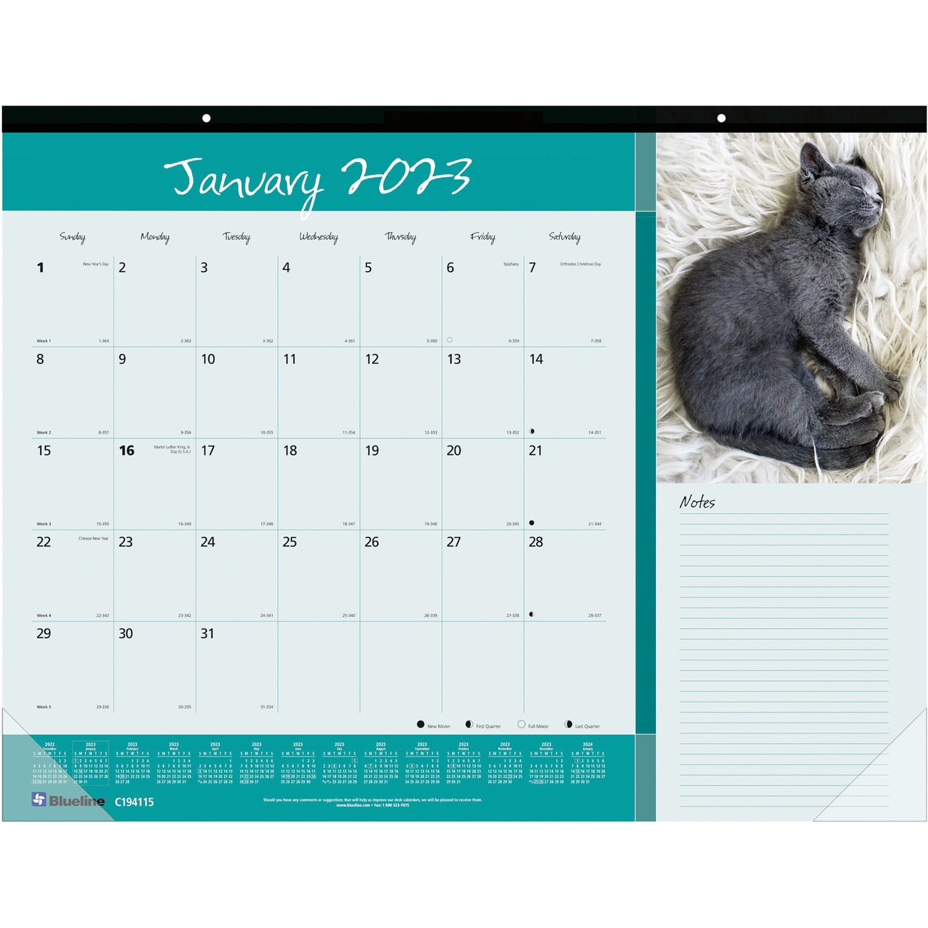 Blueline Furry Cats Desk Pad Calendar Weatherall s Inc Blueline Furry Cats Desk Pad Calendar Weatherall s Inc
