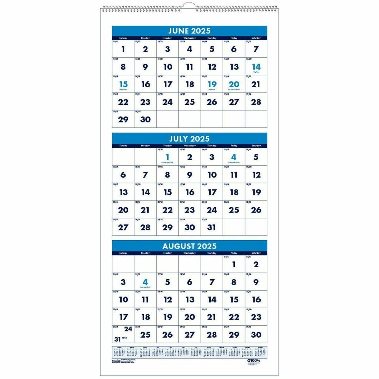 AT-A-GLANCE Monthly Wall Calendar With Ruled Daily Blocks, 20 X 30 - View #4
