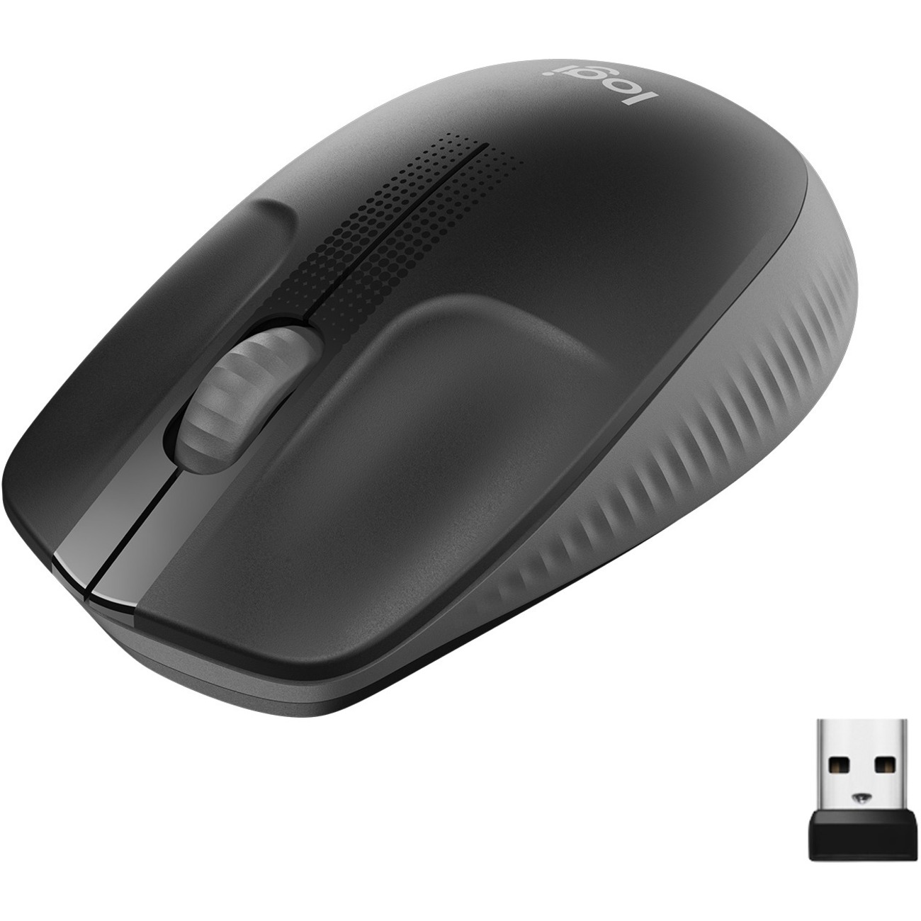 Logitech Wireless Mouse M190 - Full Size Ambidextrous Curve Design,  18-Month Battery with Power Saving Mode, Precise Cursor Control &  Scrolling, Wide Scroll Wheel, Thumb Grips (Charcoal) - Full-size Mouse -  Optical 