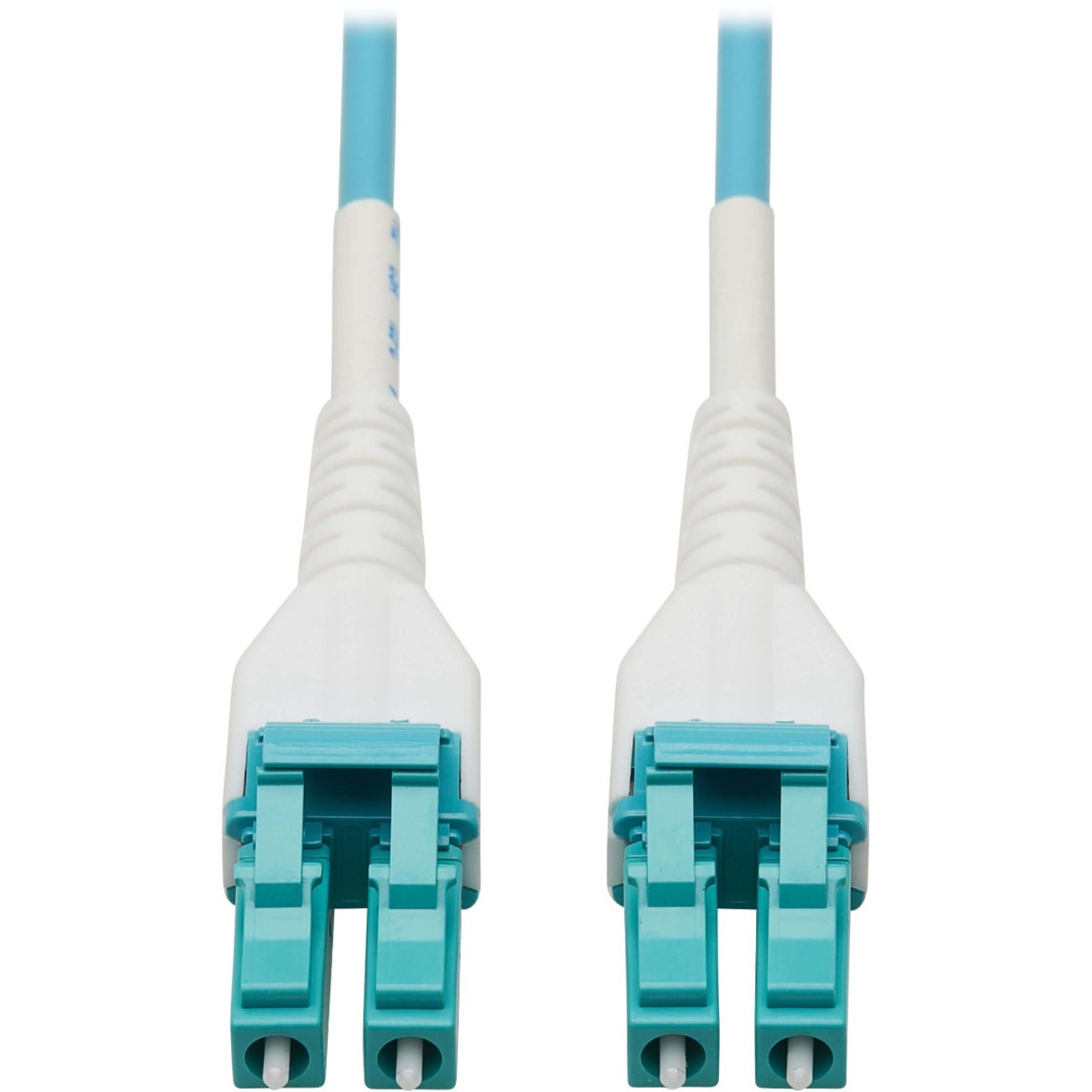 Tripp Lite N821-50M-AQ-AR Fiber Optic Duplex Network Cable - 164 ft Fiber Optic Network Cable for Network Device, Patch Panel, Switch - First End: 2 x LC Network - Male - Second End: 2 x LC Network - Male - 100 Gbit/s - LSZH, OFNR - 50/125 &micro;m