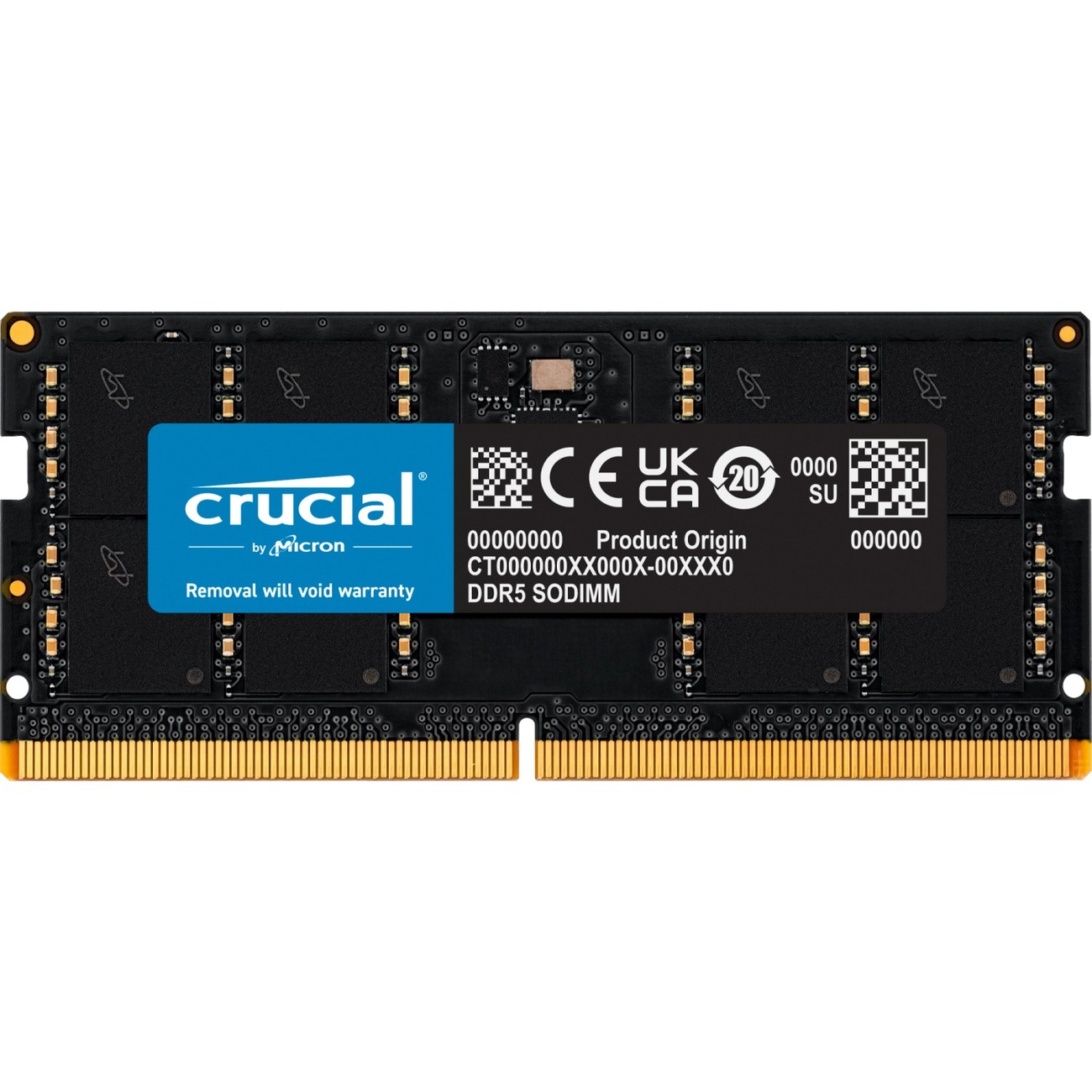 Crucial 32GB DDR5 4800MHz SODIMM Memory Module, Black CT32G48C40S5