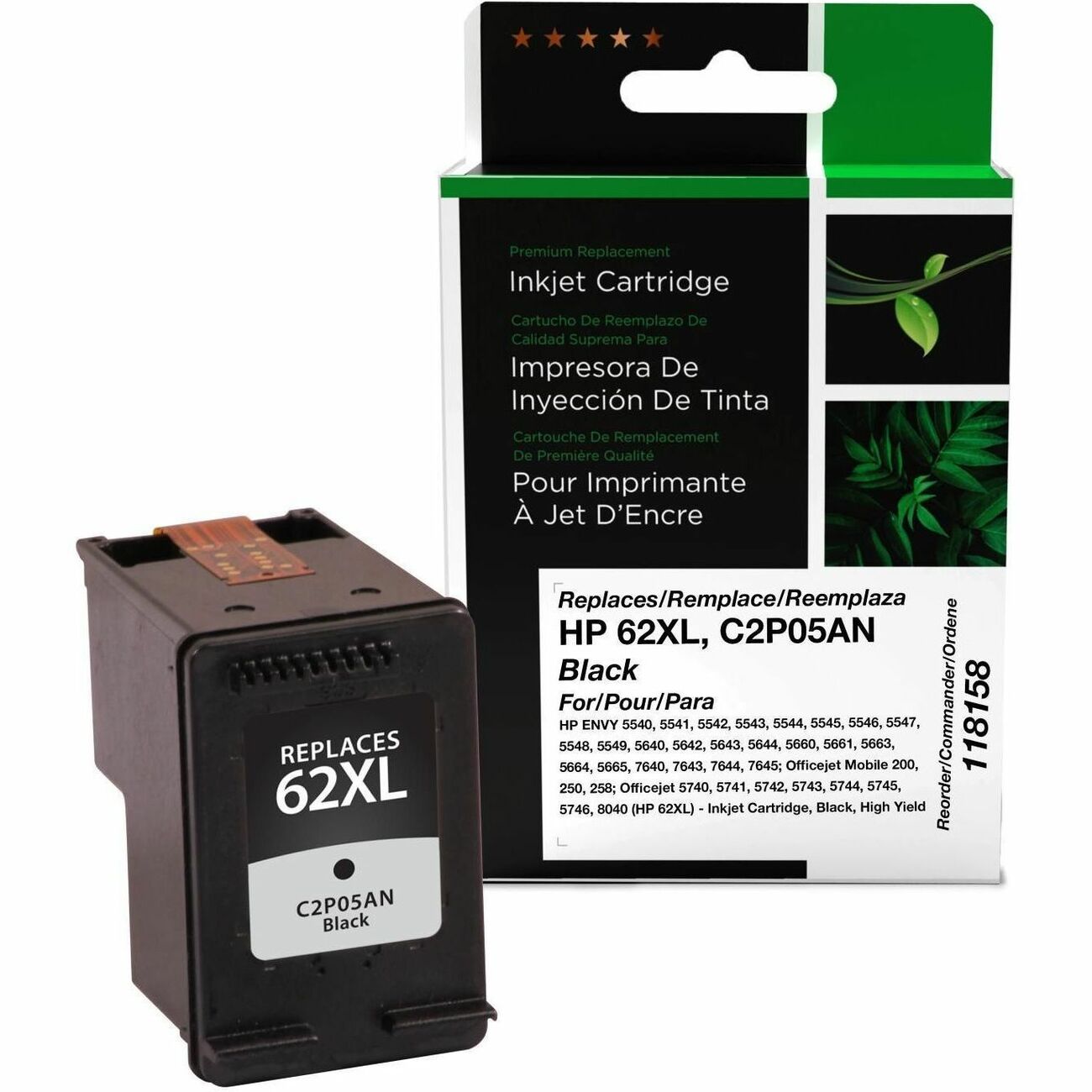 CIG Remanufactured High Yield Inkjet Ink Cartridge 62XL (C2P05AN ...