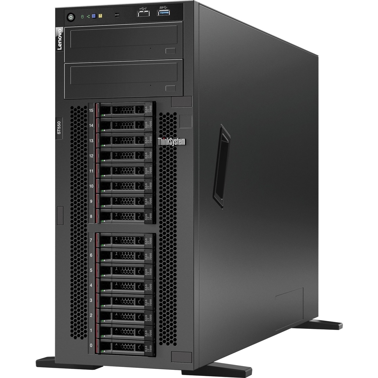 Lenovo ThinkSystem ST550 4U Tower Server - 1 x Intel Xeon Silver 4208 2.10  GHz - 32 GB RAM - 12Gb/s SAS, Serial ATA/600 Controller - Intel C624 Chip - 