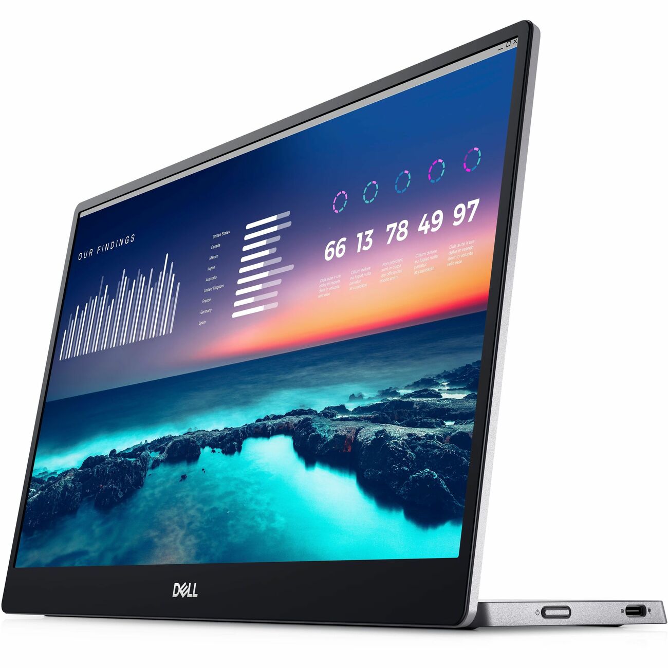 Dell 14-Inch FHD LED Portable Monitor with Dual-Screen