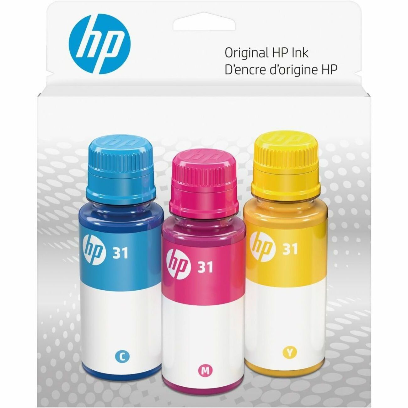 HP 31 Color Original Ink Bottle Combo 3-Pack, 9C228AN - Inkjet - Cyan, Magenta, Yellow - 8000 Pages - High Yield - 3 Pack