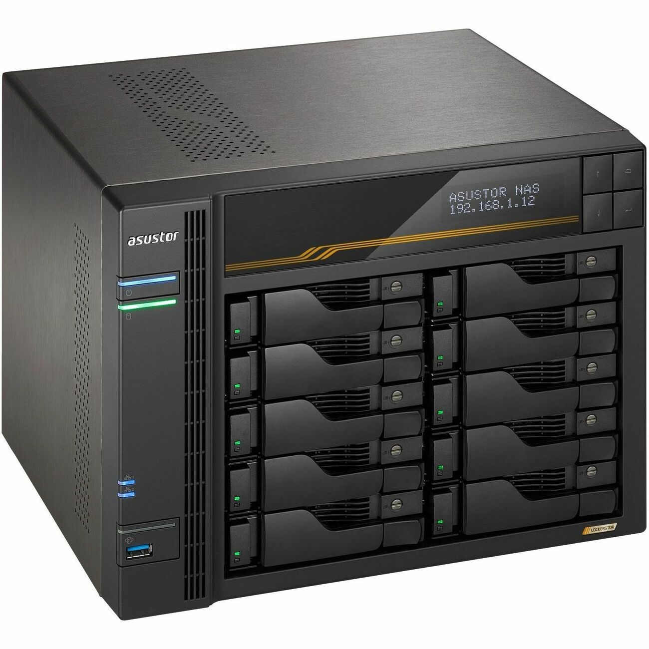Asustor Lockerstor 10 Gen3 AS6810T 10 Bay NAS, Quad-Core 2.3GHz
