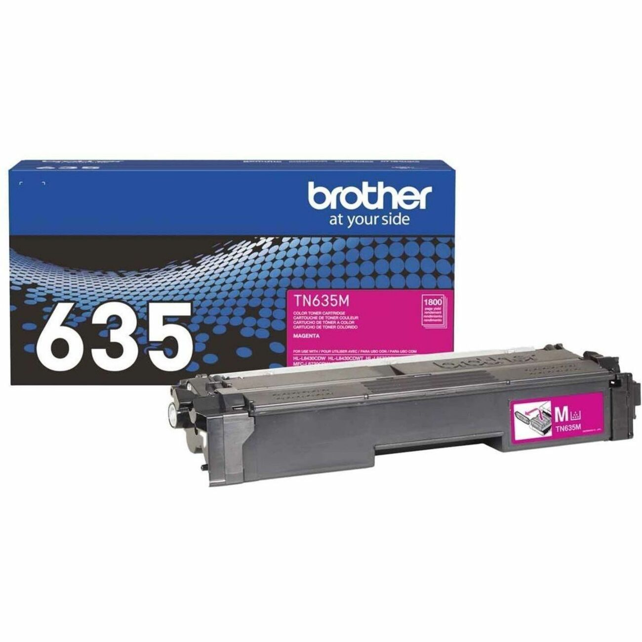 Brother TN635M Original Standard Yield Laser Toner Cartridge - Magenta - 1 Each
