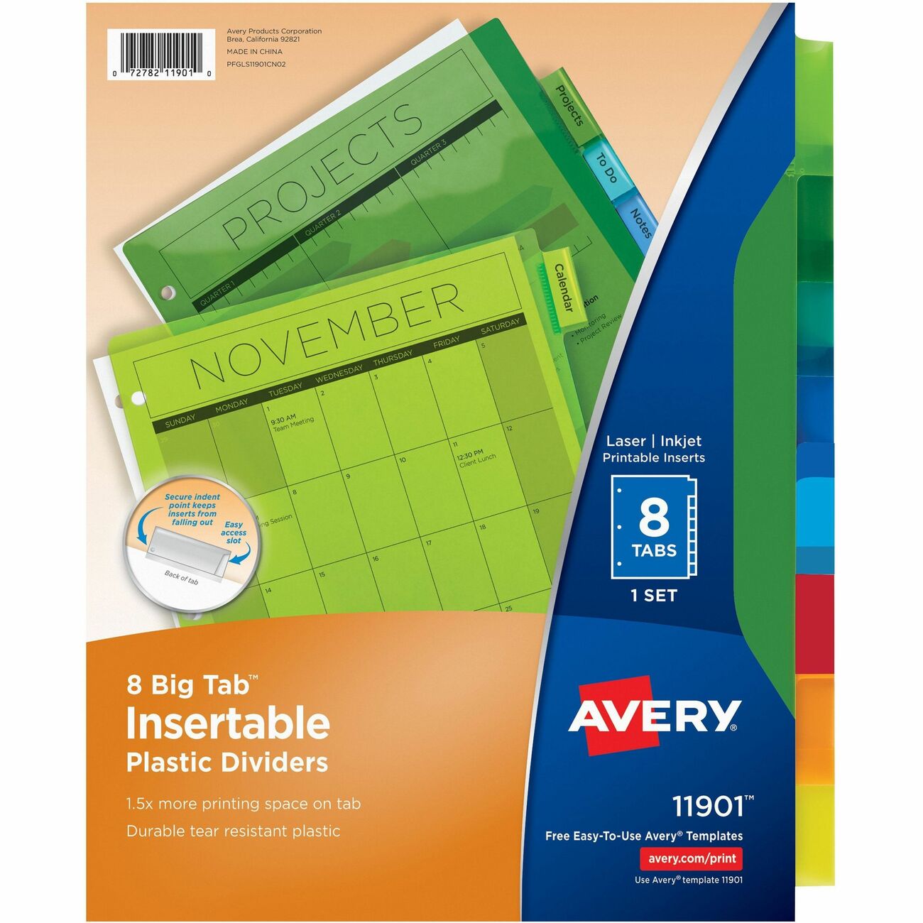 ST Letter Avery  Index Maker Clear Label Three-Hole Punch View Dividers 8/Set 