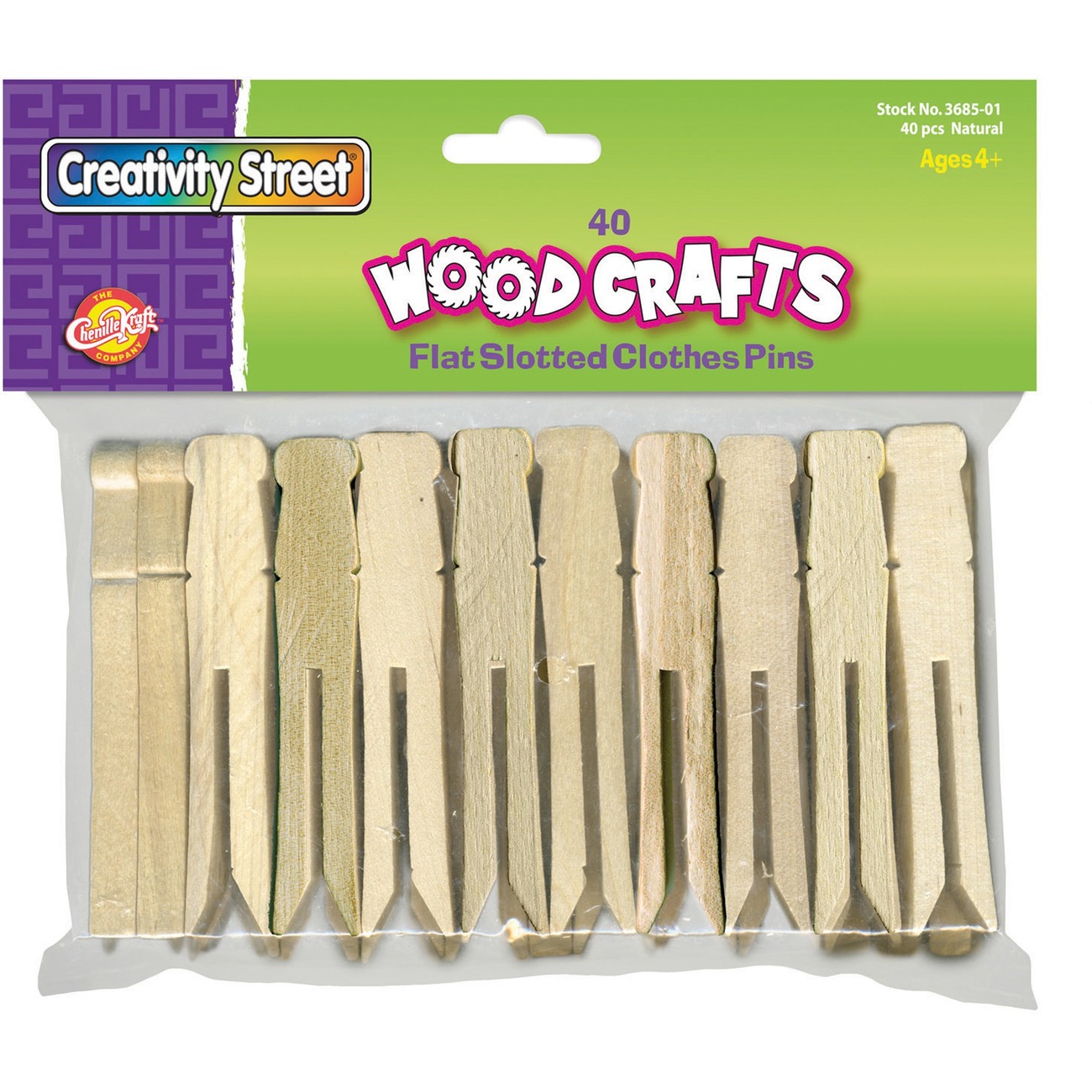 Woodcrafts Bright Mini Clothespins