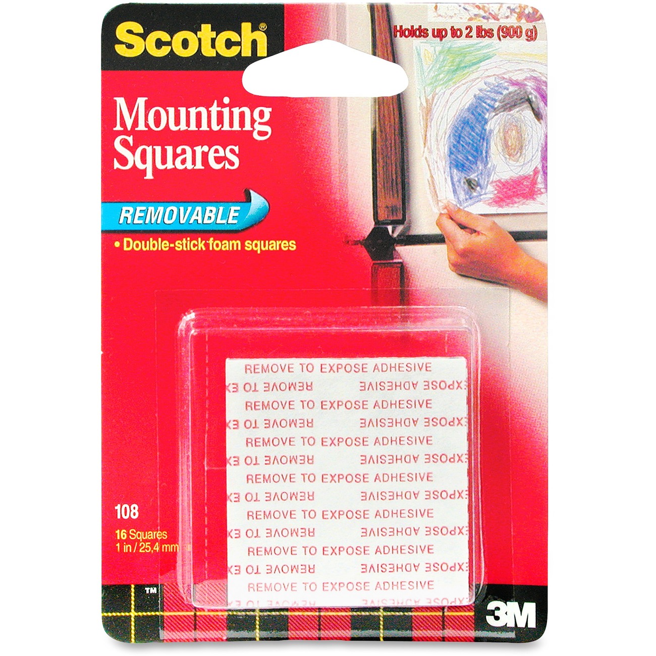 3M Scotch Reusable Mounting Strips, 1 x 3, 6/Pkg. 