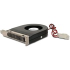 StarTech.com Expansion Slot Rear Exhaust Cooling Fan with LP4 Connector - PC Case Exhaust Fan/Video Card Cooler Fan - System fan kit - Fits in standard full-profile computer cases; Ball bearing fan; Inline LP4 connectors; 12V @ 0.15A, 1.8W; 6.9 CGM @ 2,200 RPM; 32 dBA; Reversible bracket; NOTE: Does not support PWM for fan speed control and will operate at full speed