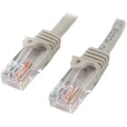 StarTech.com 50 ft Gray Snagless Cat5e UTP Patch Cable - Make Fast Ethernet network connections using this high quality Cat5e Cable, with Power-over-Ethernet capability - 50ft Cat5e Patch Cable - 50ft Cat 5e Patch Cable - 50ft Cat5e Patch Cord - 50ft RJ45 Patch Cable - 50ft Snagless Patch Cable
