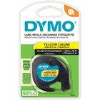 Dymo LetraTag Label Maker Tape Cartridge - 1/2" Width - Direct Thermal - Yellow - Polyester - 1 Each