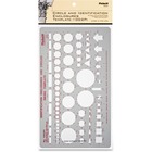 Chartpak Circle/Identification Template - Circle, Square, Hexagon, Rectangle, Diamond, Directional Arrow - 5.87" (149.10 mm) x 10" (254 mm) - Gray