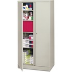 HON Metal Storage Cabinet 36"W - 36" x 18" x 72" - 4 x Shelf(ves) - 2 x Door(s) - 197.77 kg Load Capacity - Security Lock, Leveling Glide - Light Gray - Assembly Required