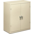 HON Brigade 2-Shelf Storage Cabinet 36"W - 36" x 18.3" x 41.3" - 2 x Shelf(ves) - 2 x Door(s) - 113.40 kg Load Capacity - Security Lock, Leveling Glide, Adjustable Shelf - Putty - Steel - Recycled