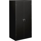 HON Brigade HSC2472 Storage Cabinet - 36" x 24.1" x 72" - 5 x Shelf(ves) - Hinged Door(s) - 256 kg Load Capacity - Adjustable Shelf, Rugged, Reinforced, Welded, Locking Mechanism, Leveling Glide, Heavy Duty, Durable, Tamper Resistant, Sturdy, Removable Lock - Black - Black - Steel - Recycled
