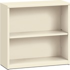 HON Brigade Steel Bookcase | 2 Shelves | 34-1/2"W | Putty Finish - 29" Height x 34.5" Width x 12.6" Depth - Adjustable Shelf, Reinforced, Welded, Durable, Compact - Steel - 1 Each