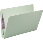 Smead File Folders with SafeSHIELD Fasteners - Legal - 8 1/2" x 14" Sheet Size - 2" Expansion - 2 x 2S Fastener(s) - 2" Fastener Capacity for Folder - Straight Tab Cut - 25 pt. Folder Thickness - Pressboard - Gray, Green - Recycled