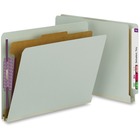 Smead Letter Recycled Classification Folder - 8 1/2" x 11" - 2" Expansion - 2 x 2S Fastener(s) - 2" Fastener Capacity for Folder - End Tab Location - 1 Divider(s) - Pressboard - Gray, Green - 100% Recycled - 10 / Box