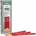 Dixon Phano Nontoxic China Markers - Red Lead - Red Barrel - 1 Dozen