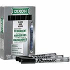Dixon RediMark Chisel Tip Permanent Markers - Chisel Marker Point Style - Black - Metal Barrel - 12 / Box