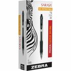 Zebra SARASA dry X20 Retractable Gel Pen - Bold Pen Point - 1 mm Pen Point Size - Refillable - Retractable - Black - Transparent Barrel - 1 / Box