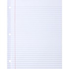 Sparco Ruled Filler Paper - 100 Sheets - Wide Ruled - Ruled Red Margin - 20 lb Basis Weight - Letter - 8 1/2" x 11" - White Paper - Subject, Reinforced Edges - Recycled - 100 / Pack